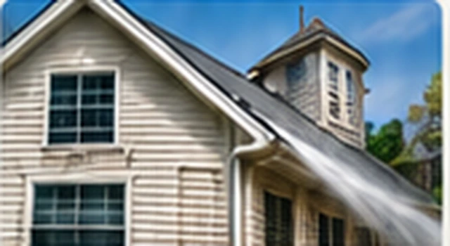 Exterior of a light-colored home with freshly cleaned siding